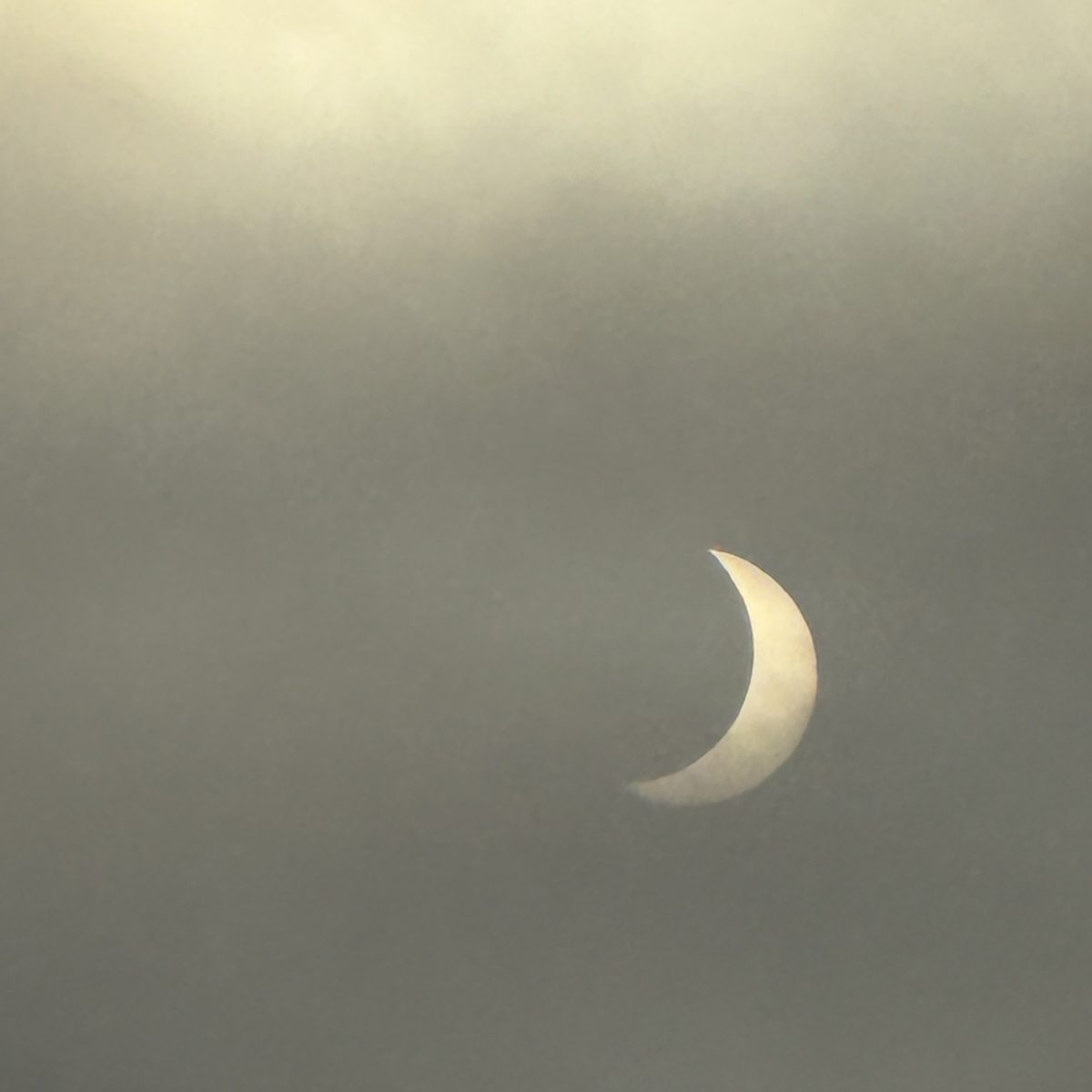Late crescent phase of the solar eclipse photographed from A Coruña Galicia