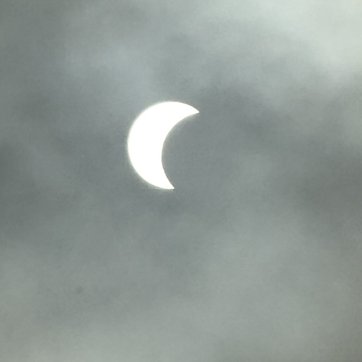 Bright crescent Sun during the solar eclipse over A Coruña Galicia