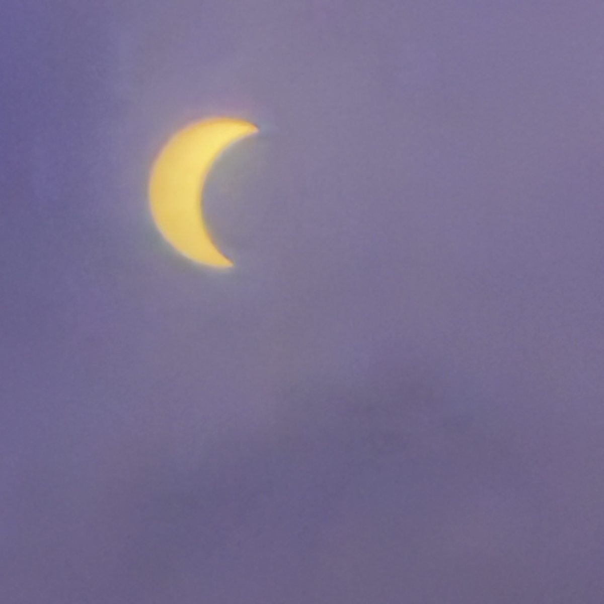 Narrowing crescent Sun during the 2026 solar eclipse in A Coruña