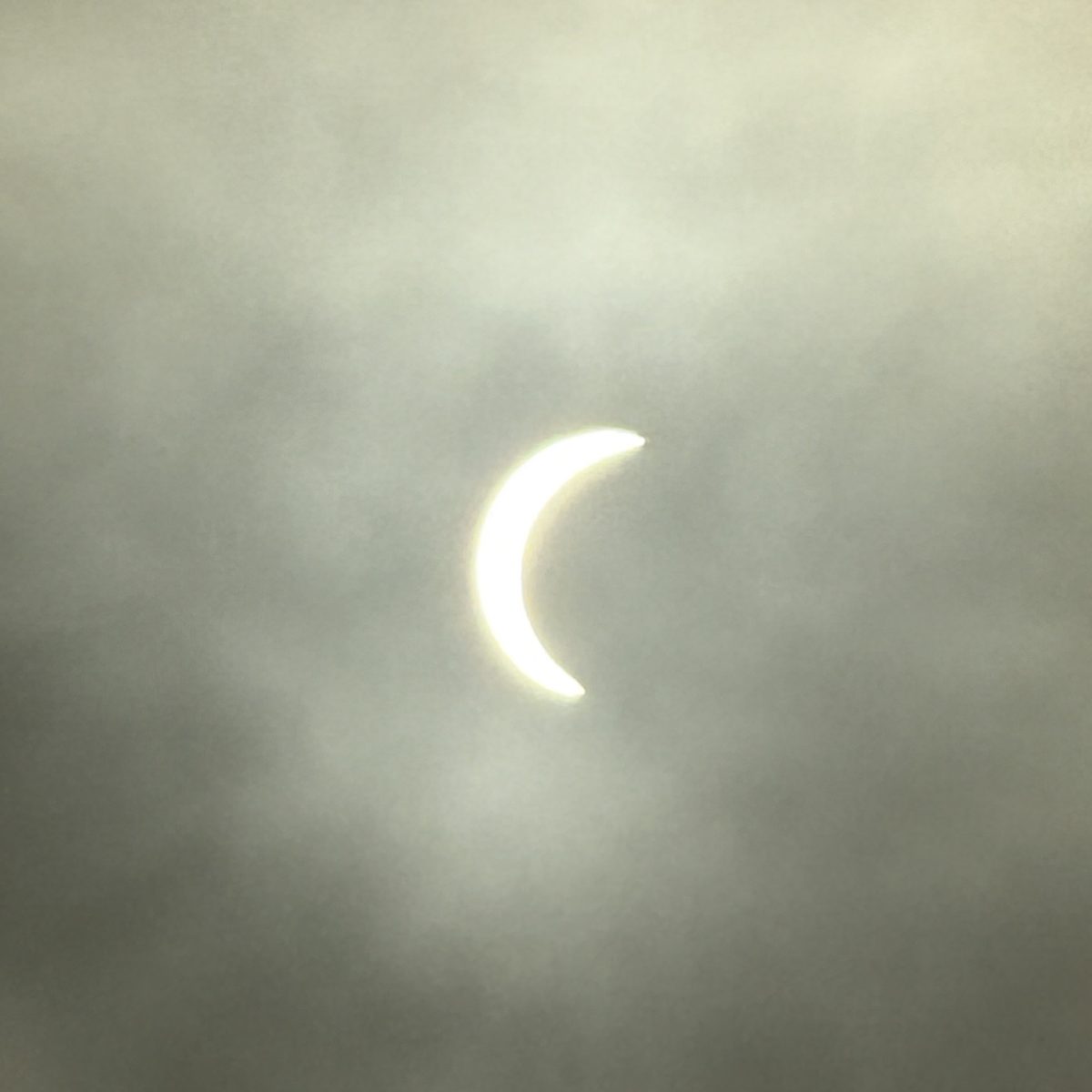 Strong partial solar eclipse phase over A Coruña near maximum eclipse