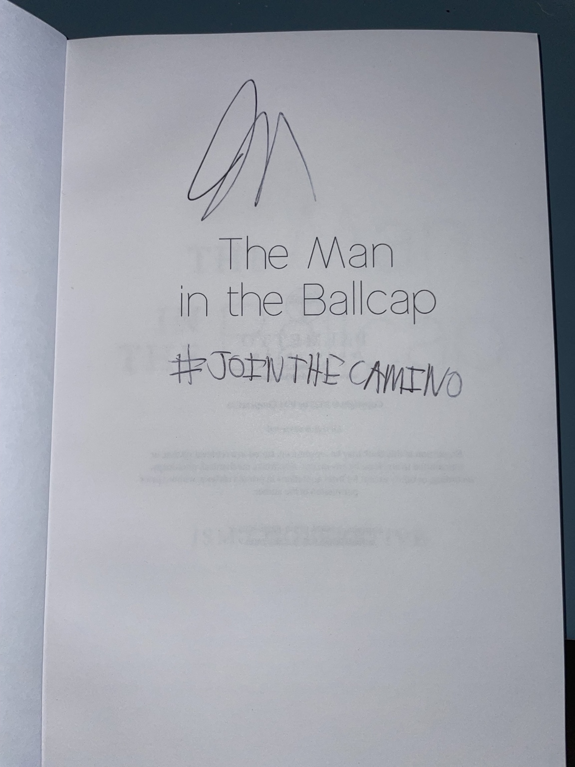 Signed title page with #JoinTheCamino inscription